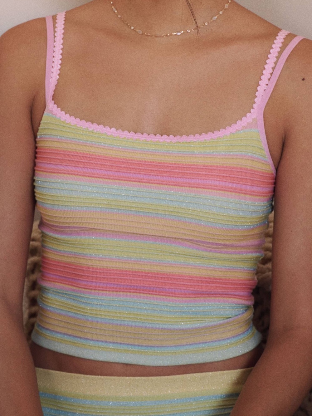 **SEND YOUR OFFER** NWT VIRAL TIKTOK ANTHROPOLOGIE LYREBIRD RAINBOW TANK soldout - Picture 2 of 7